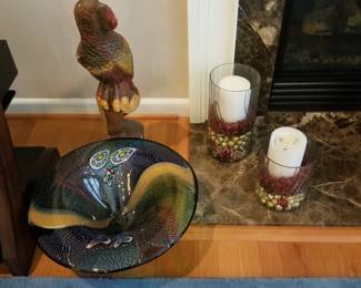Art glass, candles and interesting decor