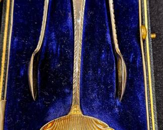 Incredible silver spoon and tong set for tea