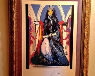 Signed numbered Salvador Dali, from the tarot card deck paintings, "High Priestess"  beautifully framed