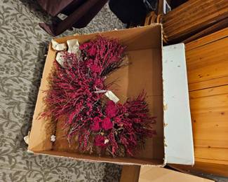 Red dried wreath
