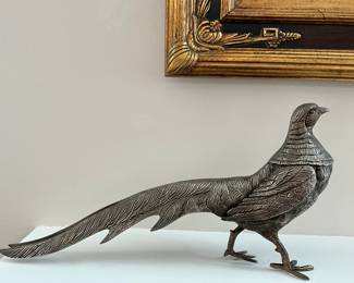Vintage Silver Plated Pheasant Bird
Figurine Menu Holder