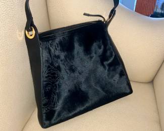 Versace pony hair purse