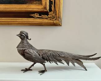 Vintage Silver Plated Pheasant Bird
Figurine Menu Holder