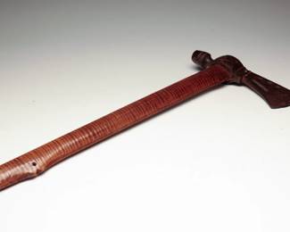 Native American inlaid trade axe pipe believed to belong to Tecumseh Ex Clark Garrett.