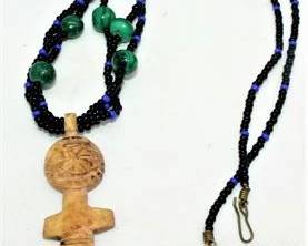 Lot 107   1 Bid(s)
VTG beaded necklace & carved pendant