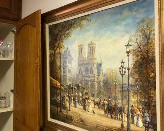 Paris scene painting by W Fournier 