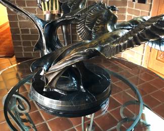 Bronze geese sculpture 