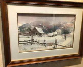 Barn watercolor by Michael Sloan 