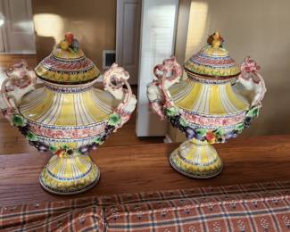 Vintage Made in Italy Handmade Urns