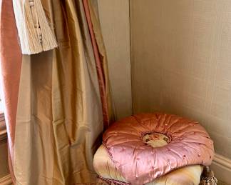 Silk Upholstered Ottoman