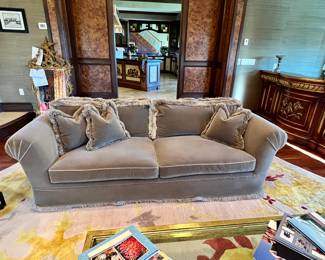 Graphite Velvet Upholstered Sofa