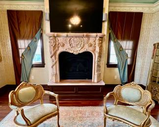 Pair of&nbsp;19thc&nbsp;Venetian Style Upholstered Sedan Chairs