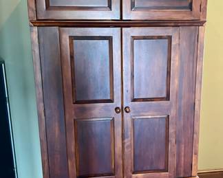 Mission Style Cherry Wood Cabinet 

