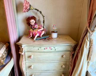Plenty's Horn Hand Painted Chest with Floral Motif