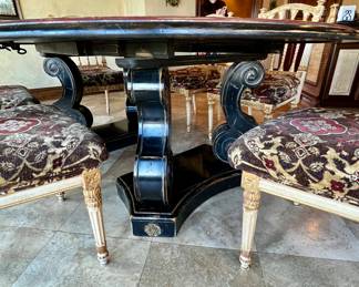 Set of 6&nbsp;French Country Side Chairs w/ Upholstered Seats