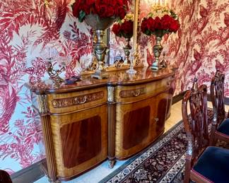 Paramount Antiques & Reproductions Mahogany and Satinwood Marquetry Inlaid&nbsp;Server
