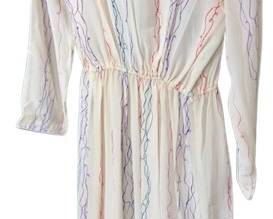 1980s silk, DVF, squiggle, print dress