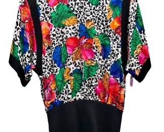 1980s Vibrant Print Top 