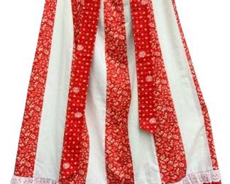70s Lace Eyelette and Cotton Skirt with belt 