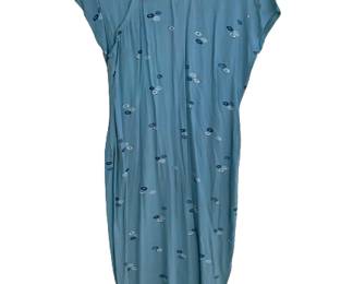 1960s Blue Print Asian Dress 