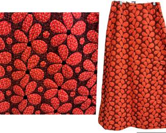 1970s Maxi Skirt quilted daisies 