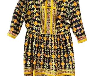 1970s Silk Printed Dress 