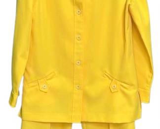 1970s bright yellow pants suit