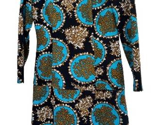 Amazing Poly Print 1970s Dress 