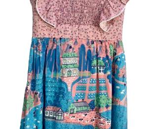 Adorable Vintage Novelty Print Dress 