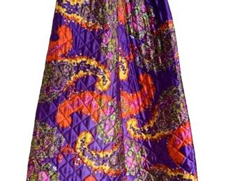 70s Quilted Maxi Skirt 