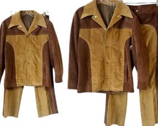 1970s Mens Two Tone Over the top CORD flares Set 