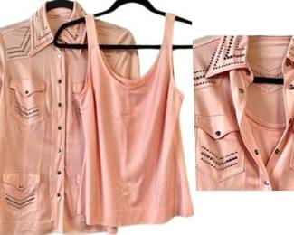 1970s PINK Studded Western Set 
