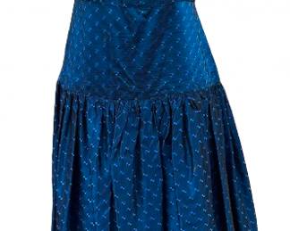 1950s Blue Sateen Party Dress