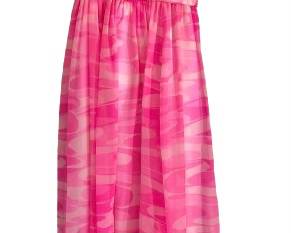 1970s Pink Swirl Chiffon Maxi Dress 