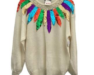 Deadstock 80s Sequined Details Sweater 