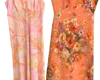 1970s Floral Maxis Dresses