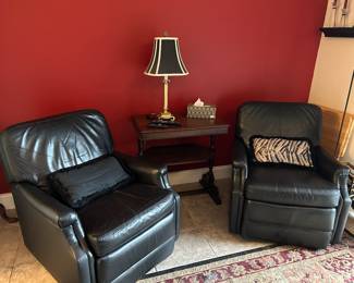 Petite Black Leather Recliners