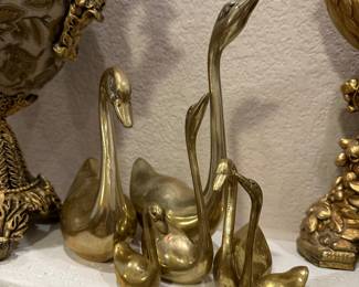 Brass Swan Set