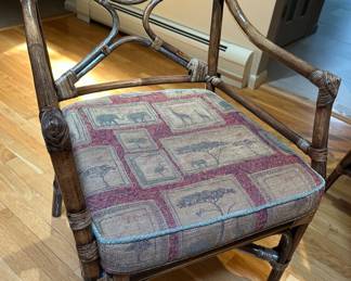 2 Faux Bamboo Armchairs