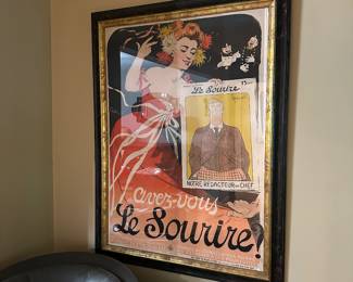 Grun. "Le Souriere", and Framed 34" x 48"