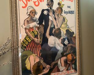 Vintage Poster Ballugian Don Juan De Paris and "Deese" Frame. 63" x 43"