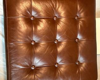 Brown Leather Ottoman