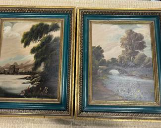 Ravel Signed  Oil Painting Landscape Set