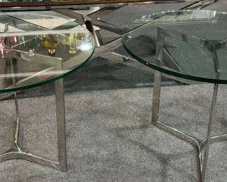 Matching Chrome & Thick Glass Side Table