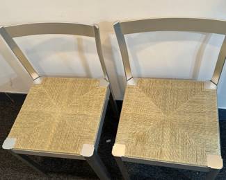 Italian Polished Aluminum Rush Chair Set