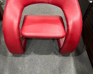 Cheers Designer Red Leather Unique Arm Chair