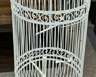 White Metal Canary Cage