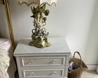 Set Of White Vintage Nightstands
