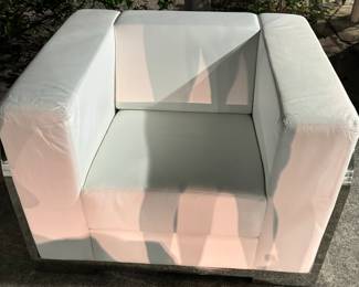 Amazing Chrome Frame White Modern Chair set(2) & Matching Couch (Picture Coming)