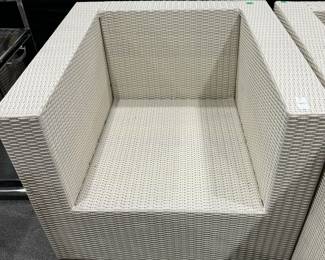 2 Artefacto White Rattan Outdoor Chairs & 4 Chairs